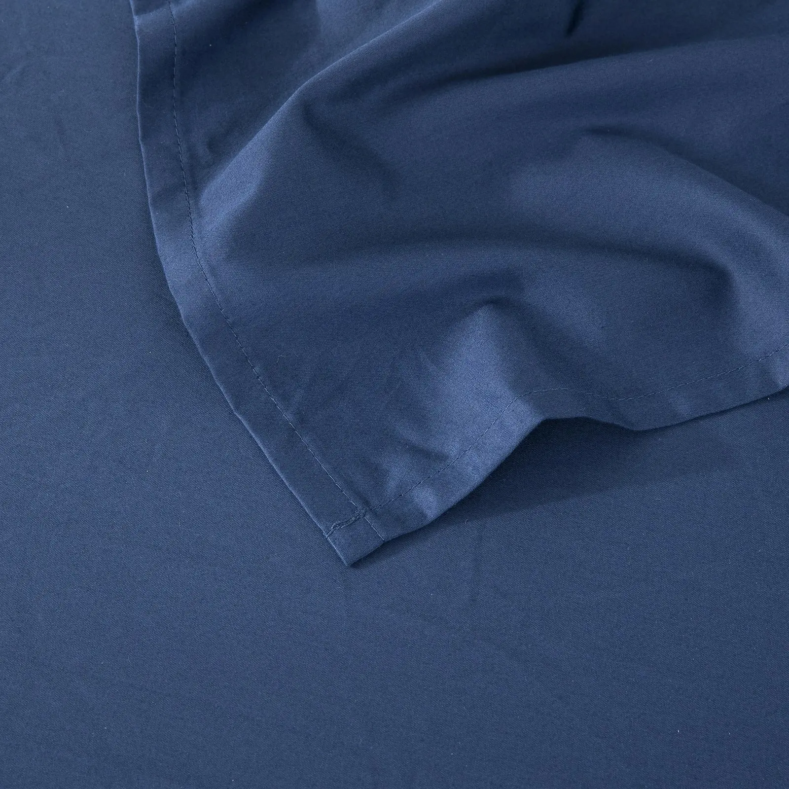 ESSN 500TC Cotton Sateen Flat Sheet Navy King Single Bed