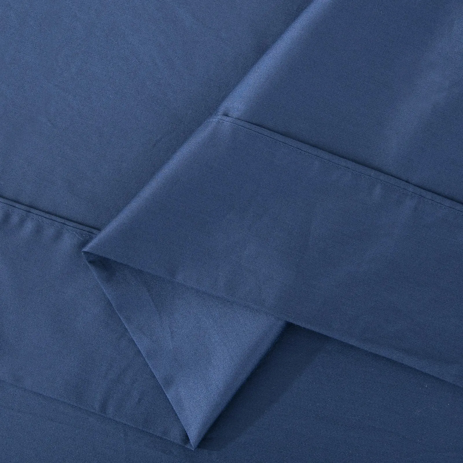 ESSN 500TC Cotton Sateen Flat Sheet Navy King Single Bed