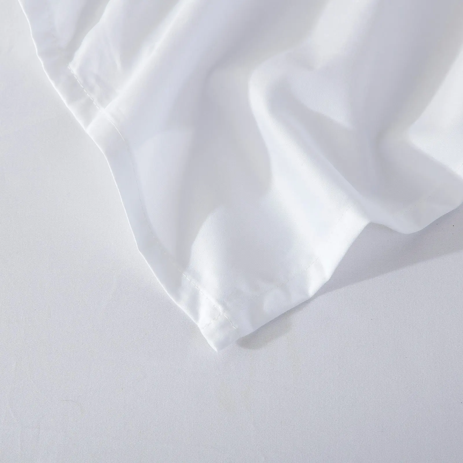 ESSN 500TC Cotton Sateen Flat Sheet White King Bed