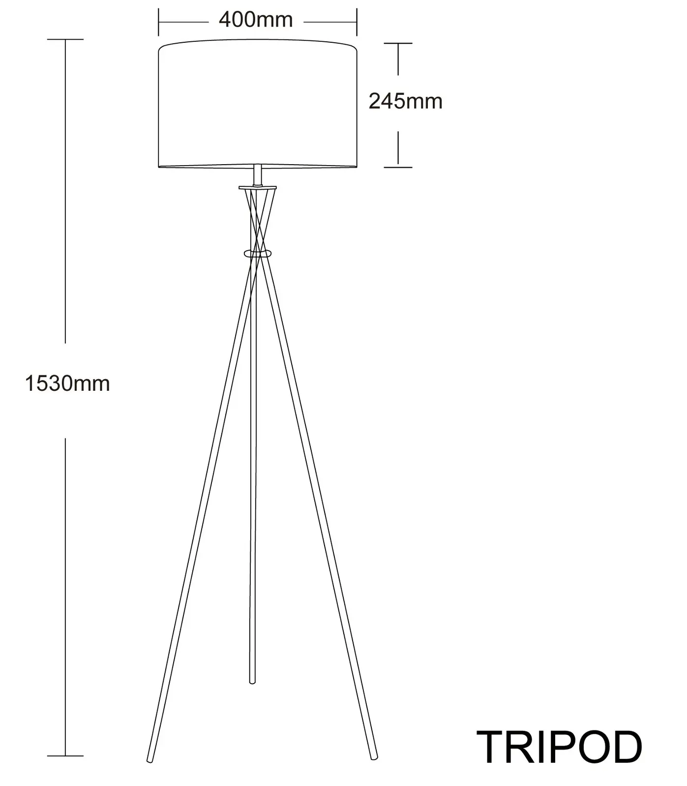 Sherwood Lighting Tripod Floor Lamp Grey