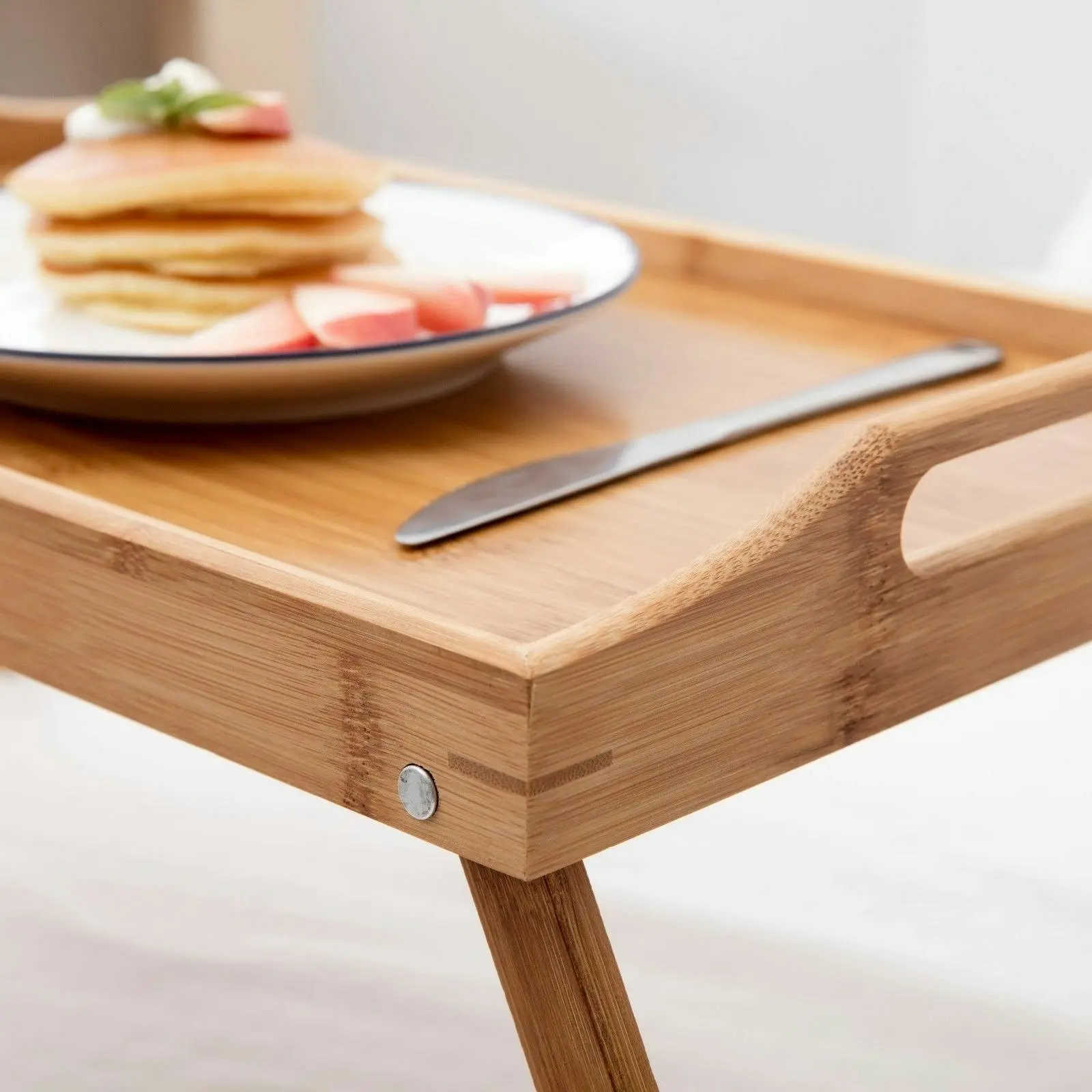 Gourmet Kitchen Bamboo Breakfast In Bed Tray Wood Brown