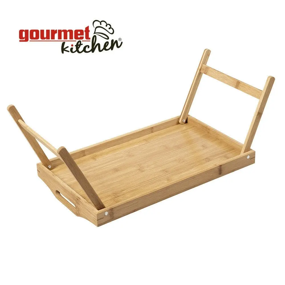 Gourmet Kitchen Bamboo Breakfast In Bed Tray Wood Brown