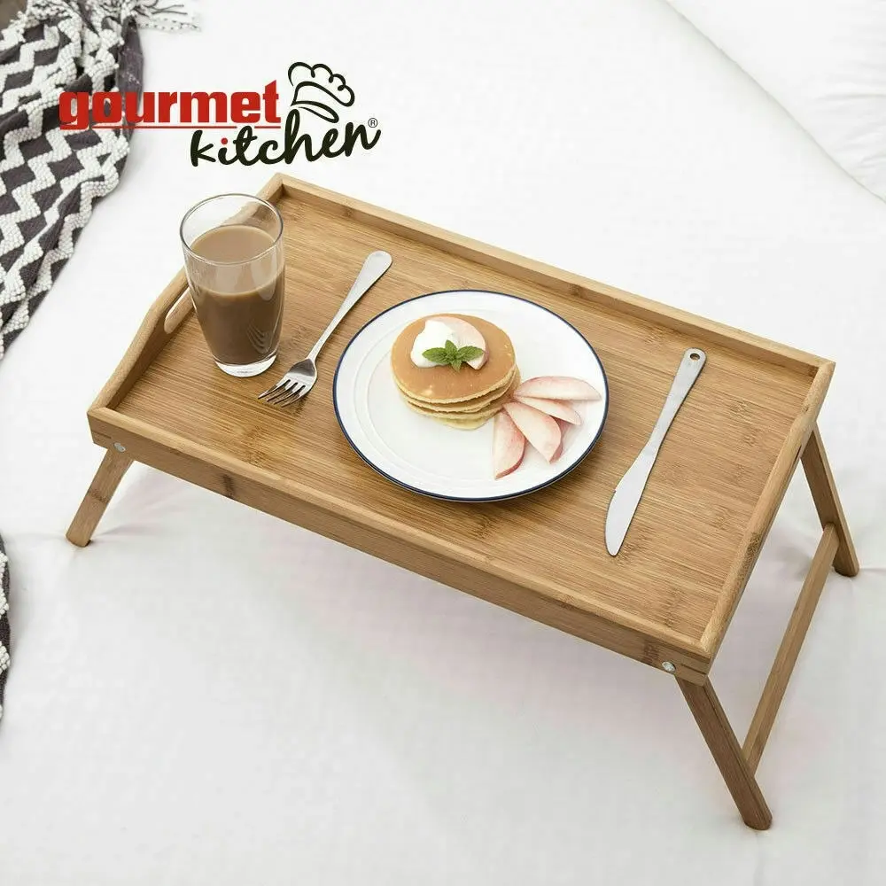 Gourmet Kitchen Bamboo Breakfast In Bed Tray Wood Brown