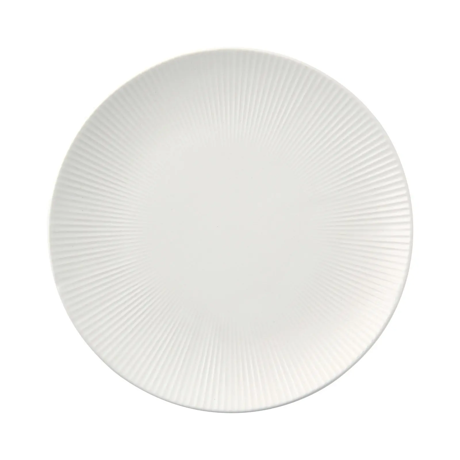 Cadence & Co. Maze 12-Piece Ribbed Dinner Set Matte Glaze White 4 person