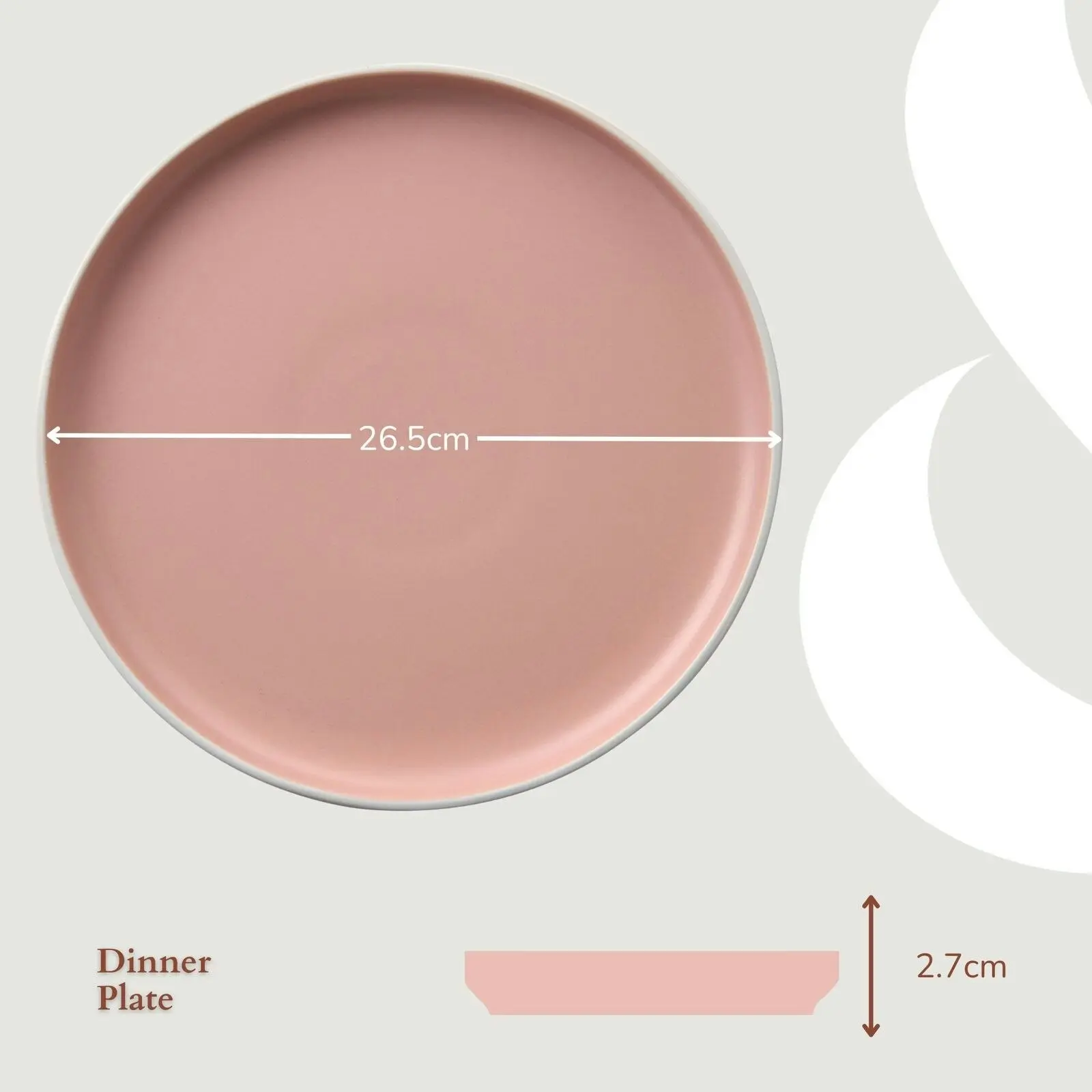 Cadence & Co. Muse 12-Piece Dinner Set Matte Glaze Pink Clay/White 4 person