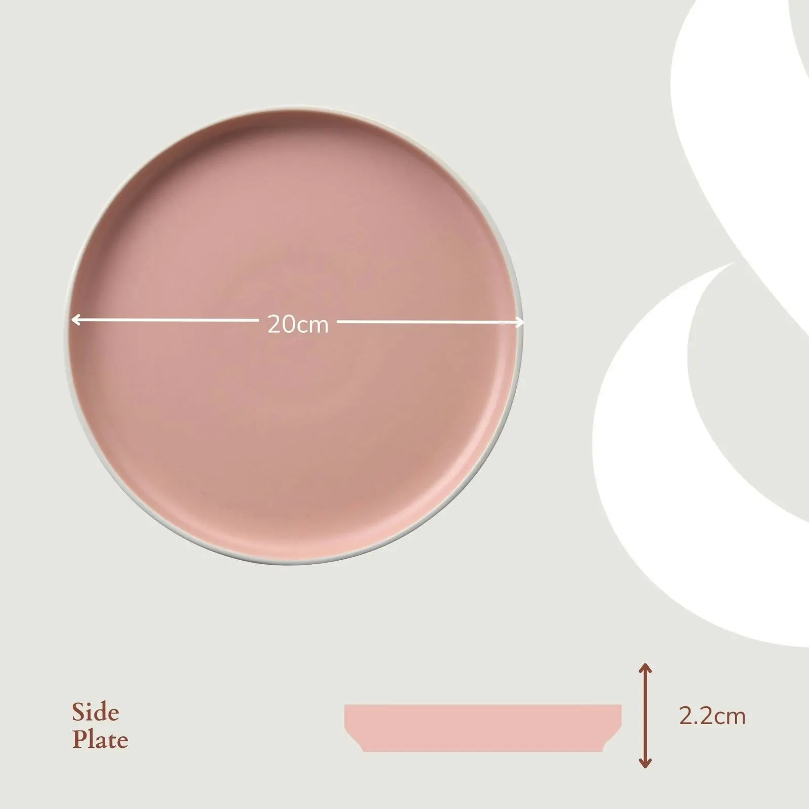 Cadence & Co. Muse 12-Piece Dinner Set Matte Glaze Pink Clay/White 4 person