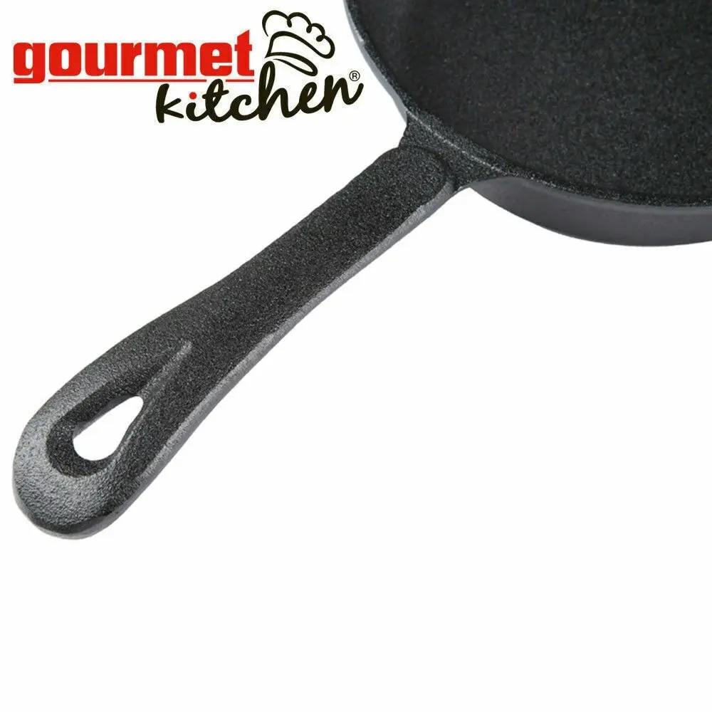 Gourmet Kitchen 20cm Cast Iron Pan with Vegetable Oil Coating  Cast Iron Skillet