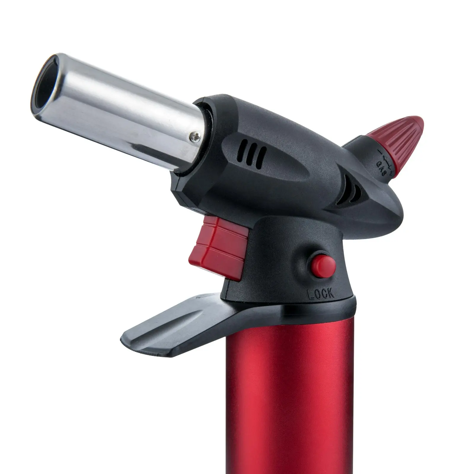 Gourmet Kitchen Refillable Butane Kitchen Blow Torch Red and Black