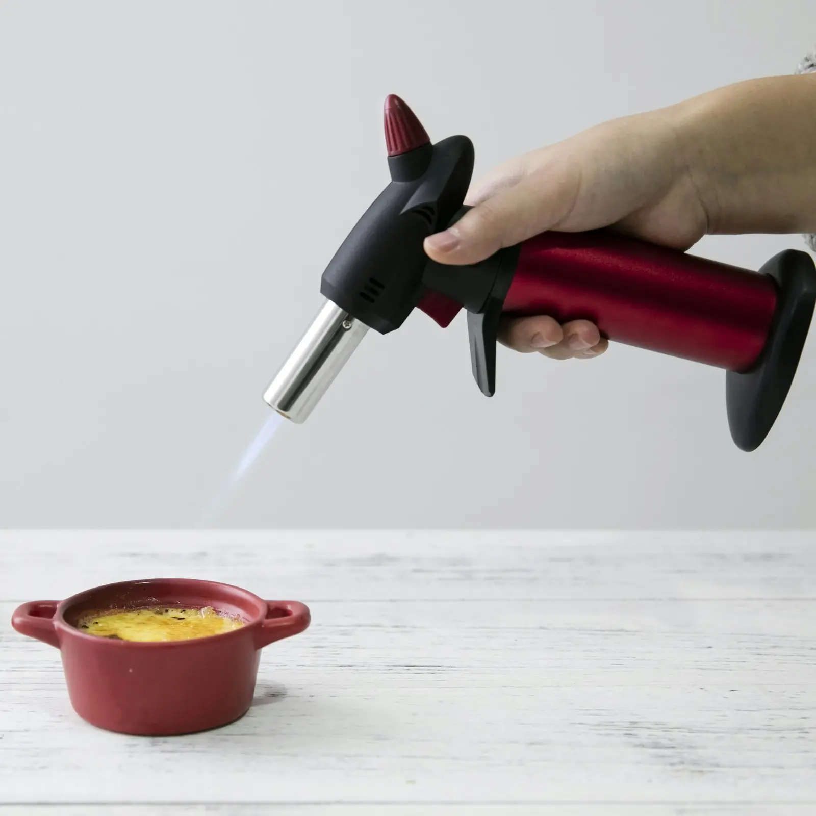 Gourmet Kitchen Refillable Butane Kitchen Blow Torch Red and Black