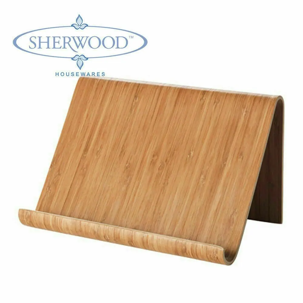 Sherwood Home Kitchen Cook Book & Ipad/ Tablet Bamboo Stand - Natural Brown