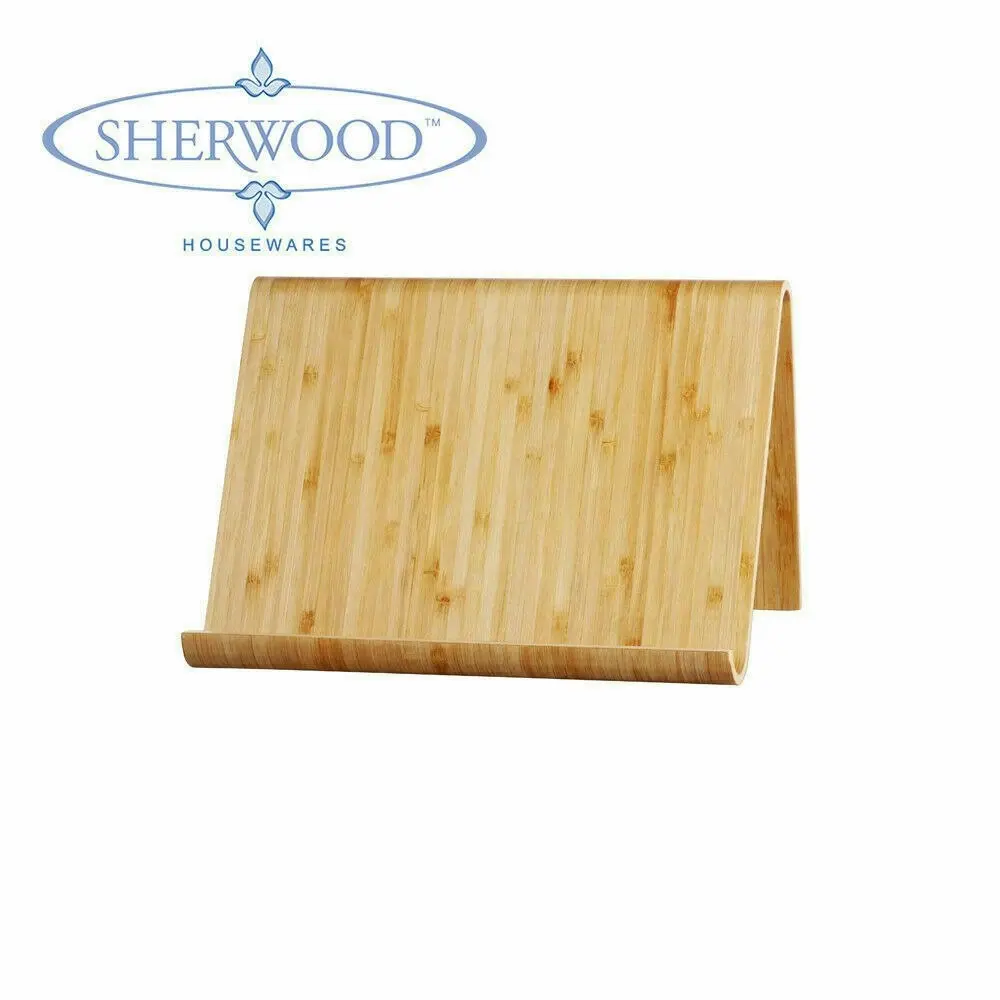 Sherwood Home Kitchen Cook Book & Ipad/ Tablet Bamboo Stand - Natural Brown