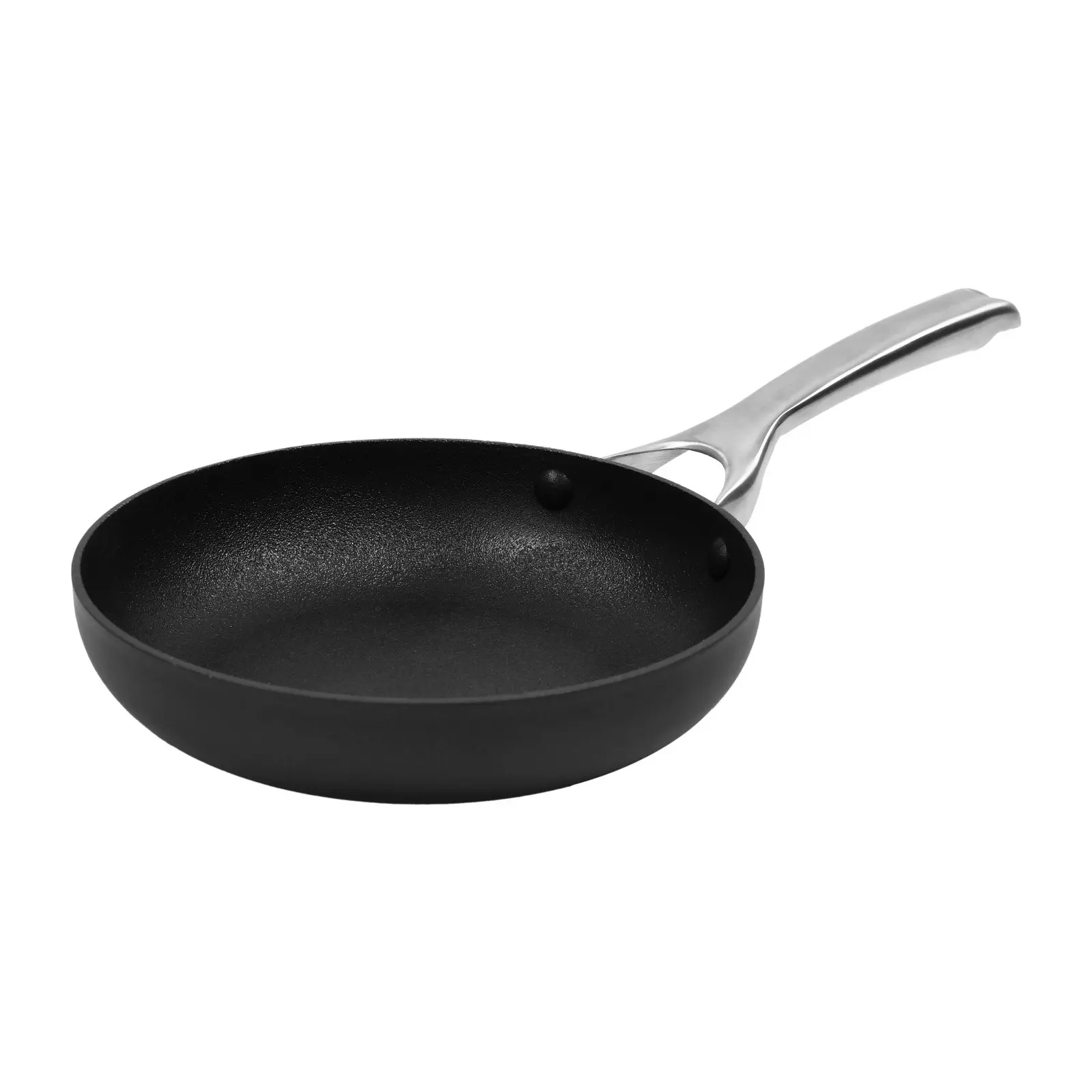 Gourmet Kitchen Meteore Non-Stick Frypan Black with Silver Handle 20cm