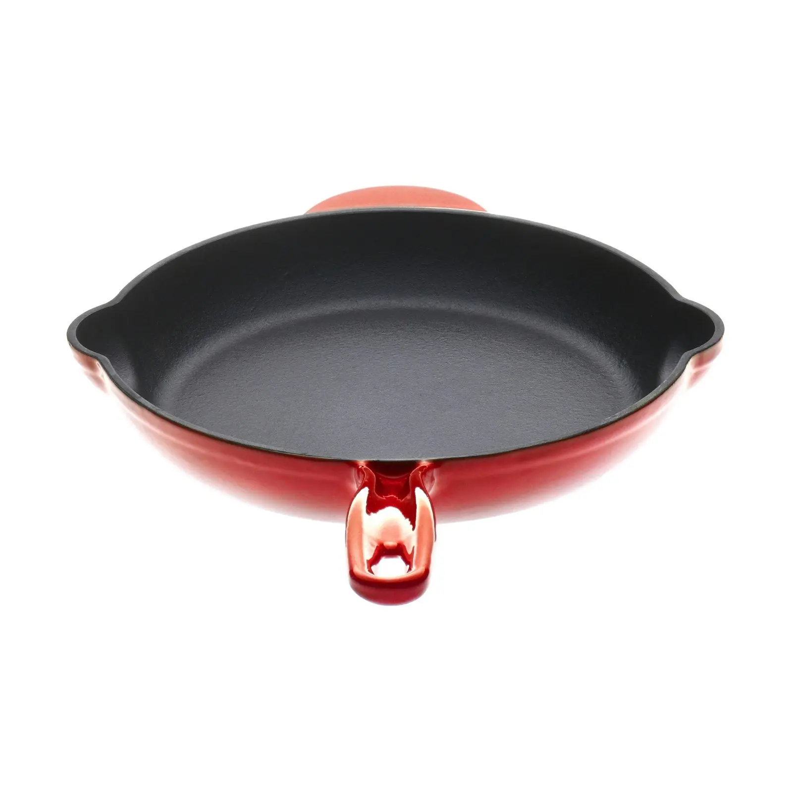 Gourmet Kitchen Cast Iron Fry Pan 26cm Black Cherry Red