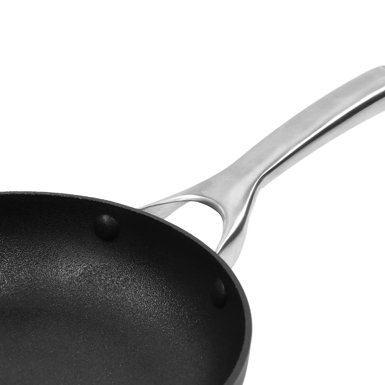 Gourmet Kitchen Meteore Non-Stick Frypan Black with Silver Handle 26cm