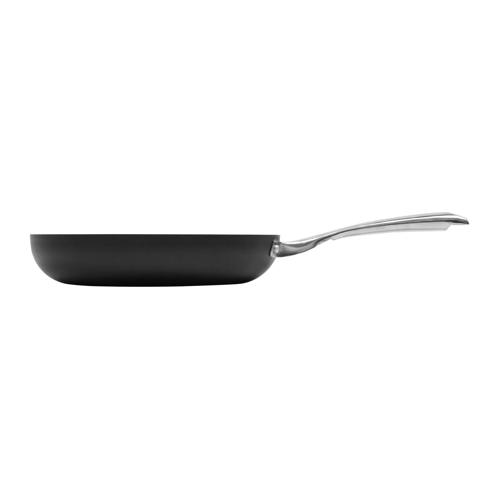 Gourmet Kitchen Meteore Non-Stick Frypan Black with Silver Handle 26cm