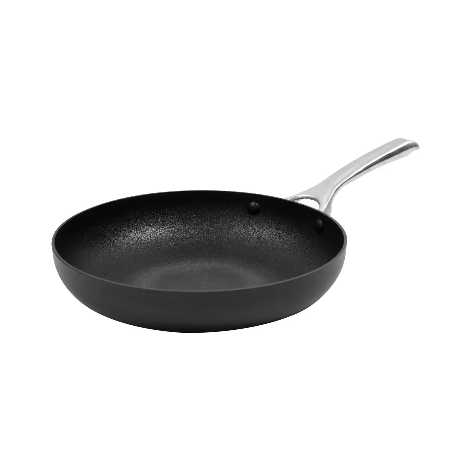 Gourmet Kitchen Meteore Non-Stick Frypan Black with Silver Handle 26cm