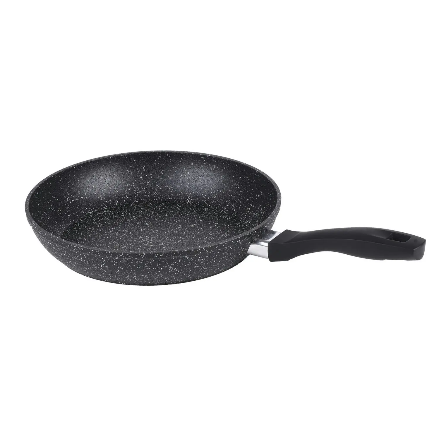 Gourmet Kitchen 4 Piece Marble Non Stick Stone Coated Cookware Set With 2 Lids - Black