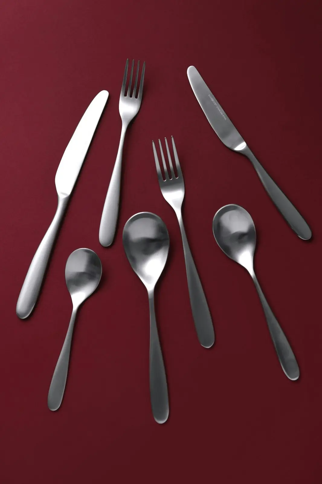 Sherwood Nouveau 42 Piece Cutlery Set Matte Silver