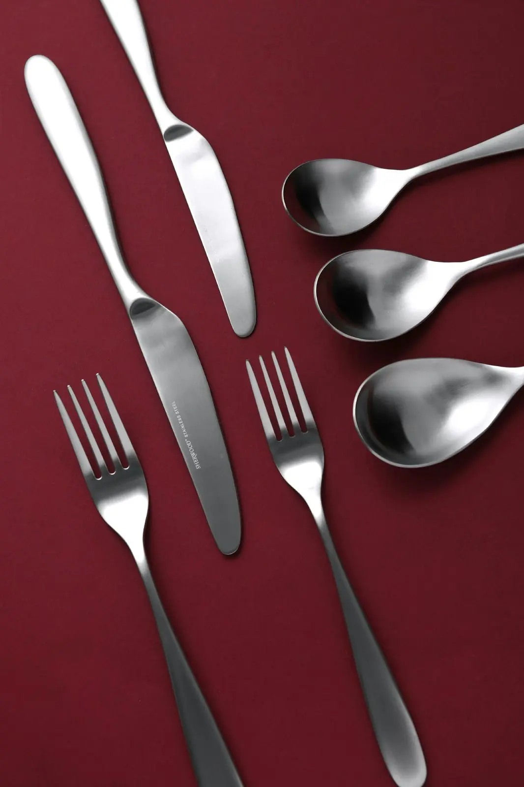 Sherwood Nouveau 42 Piece Cutlery Set Matte Silver