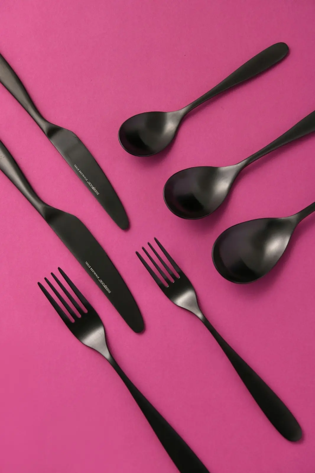 Sherwood Nouveau 42 Piece Cutlery Set Matte Black