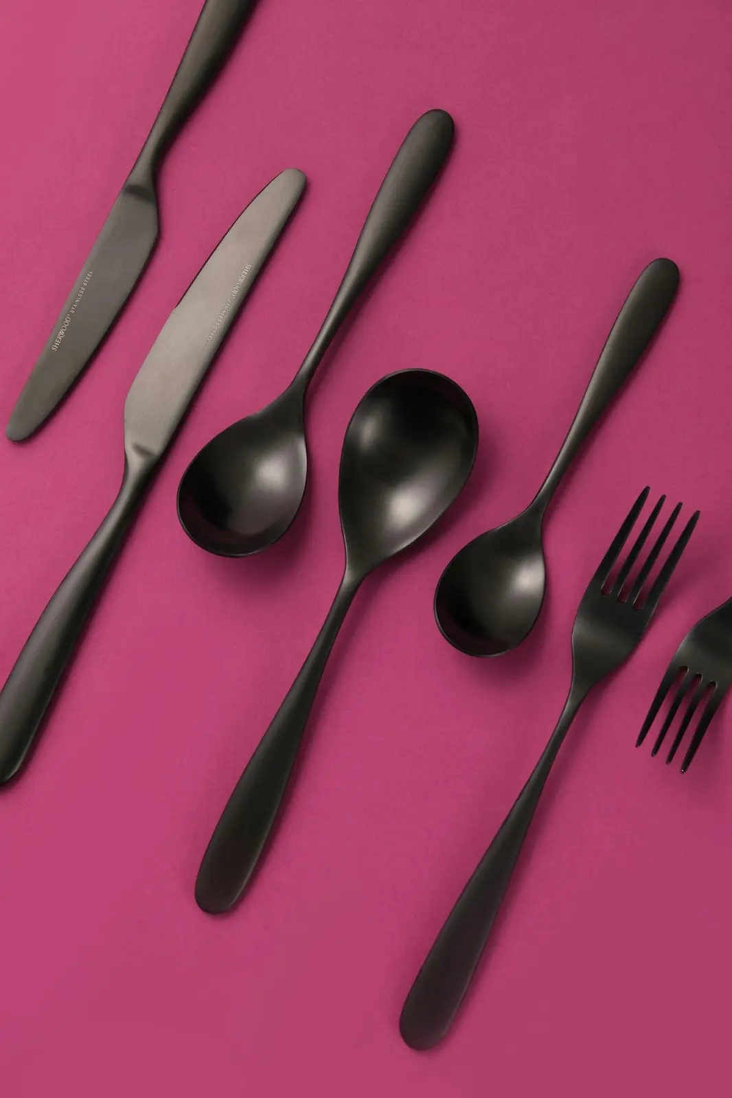 Sherwood Nouveau 42 Piece Cutlery Set Matte Black