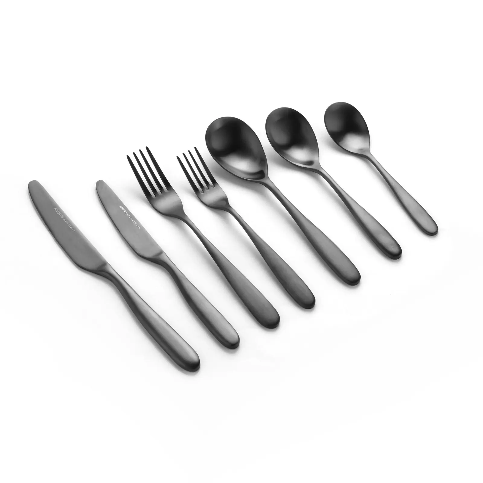 Sherwood Nouveau 42 Piece Cutlery Set Matte Black