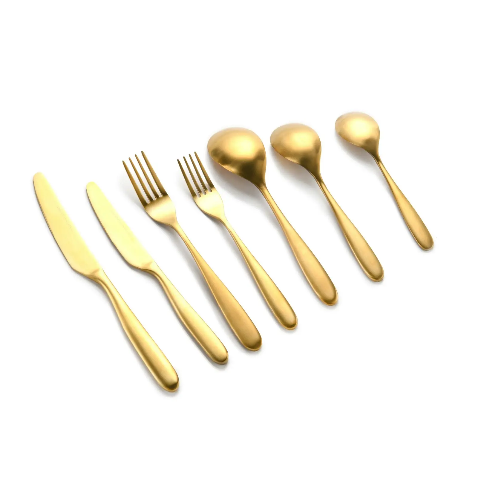 Sherwood Nouveau 42 Piece Cutlery Set Matte Gold