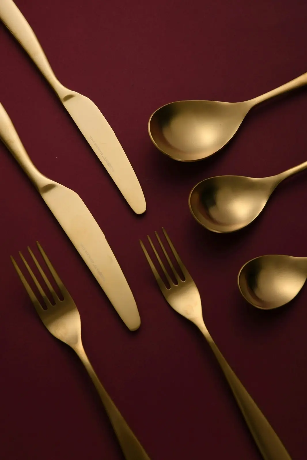 Sherwood Nouveau 42 Piece Cutlery Set Matte Gold