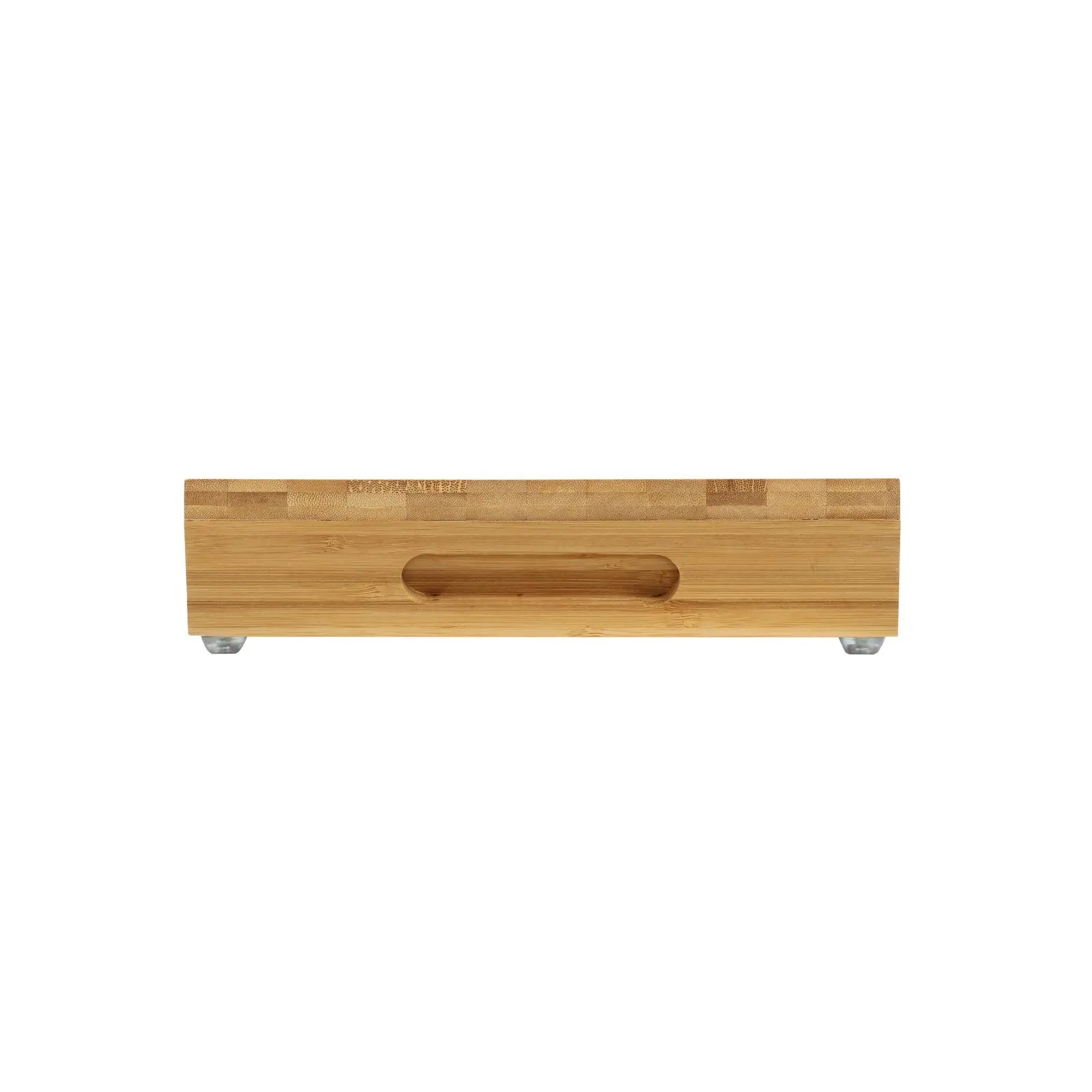 Gourmet Kitchen Bamboo Cutting Board With Stainless Steel Tray 39x27x6.5cm