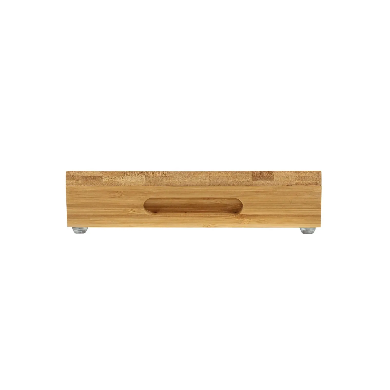 Gourmet Kitchen Bamboo Cutting Board With Stainless Steel Tray 39x27x6.5cm