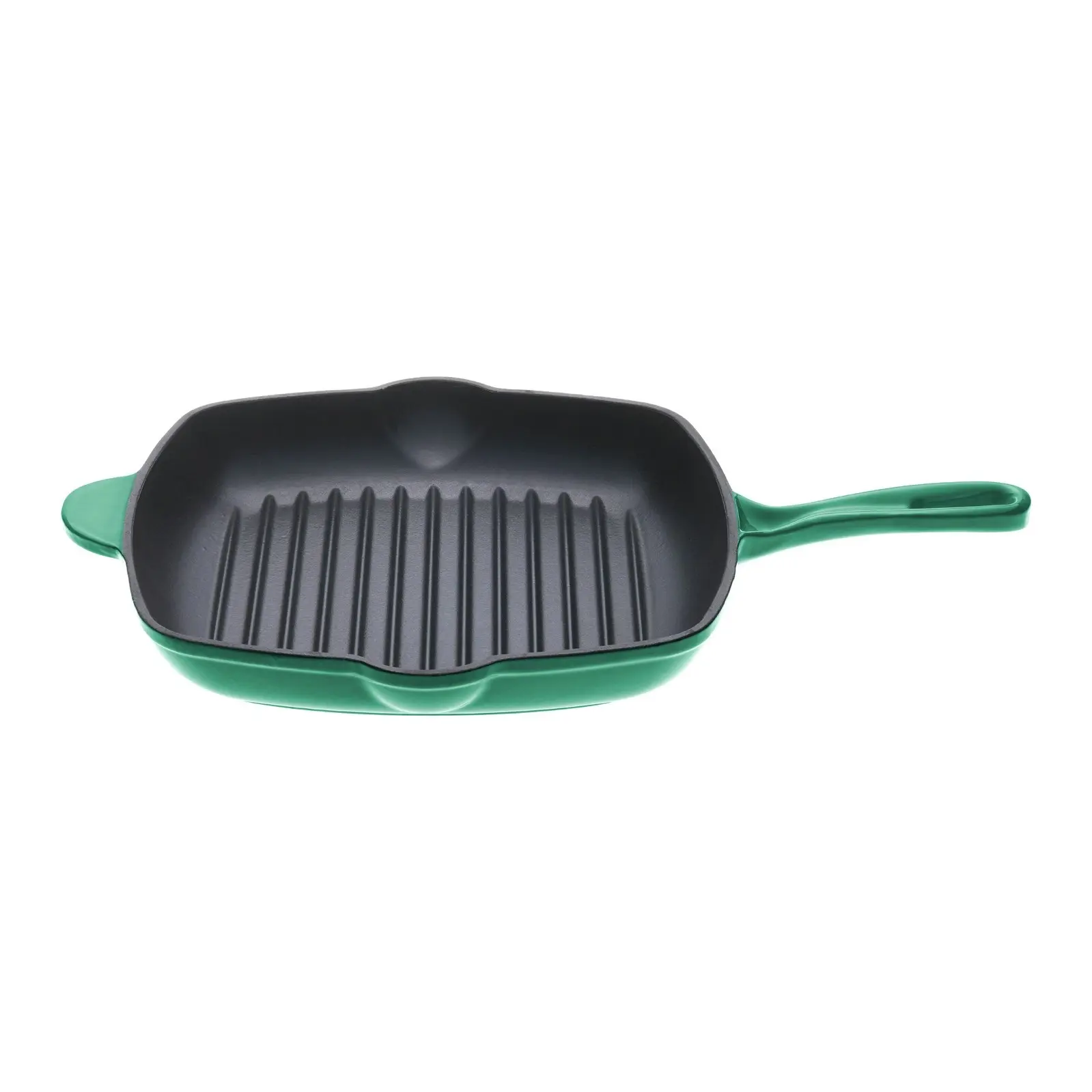 Gourmet Kitchen Cast Iron Square Grill Pan 28cm Eden Green