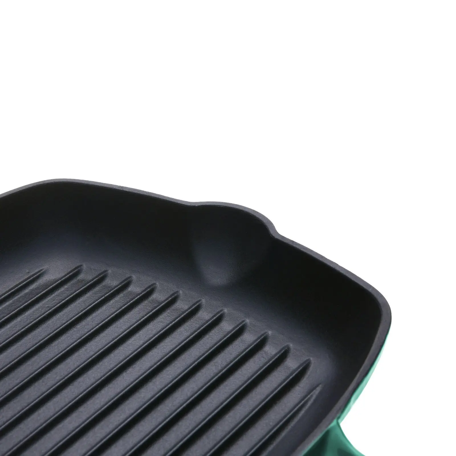 Gourmet Kitchen Cast Iron Square Grill Pan 28cm Eden Green