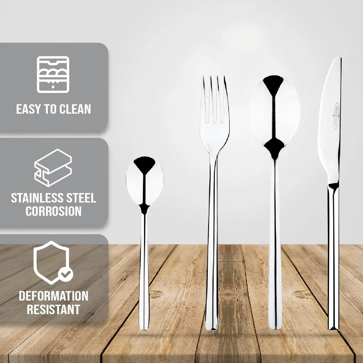 Sherwood Home 24 Piece Stainless Steel Cutlery Dinner Set Knife/Fork/Spoon