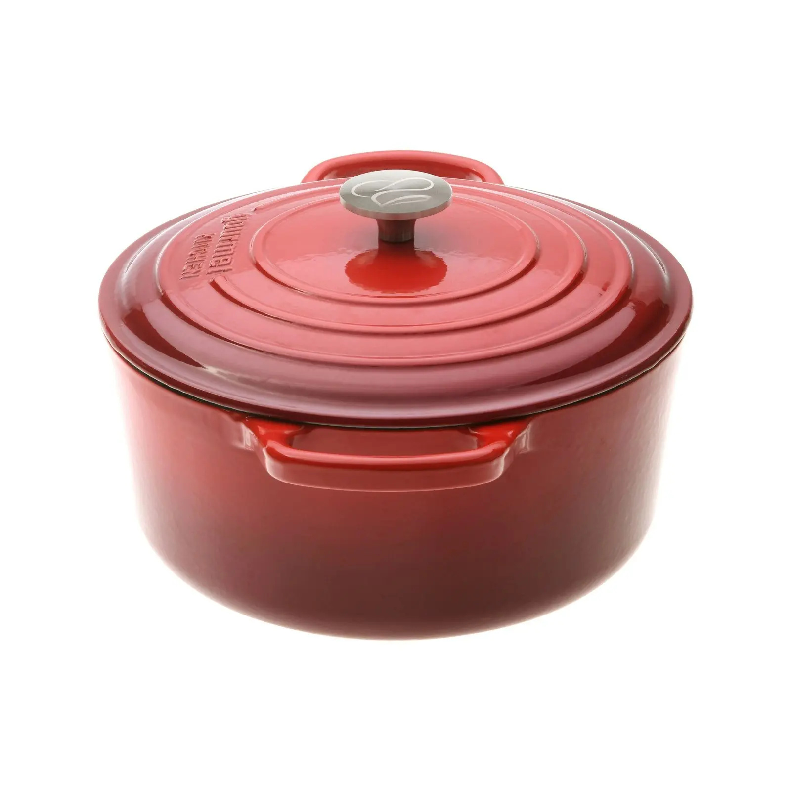 Gourmet Kitchen Cast Iron Casserole 28 cm Black Cherry Red