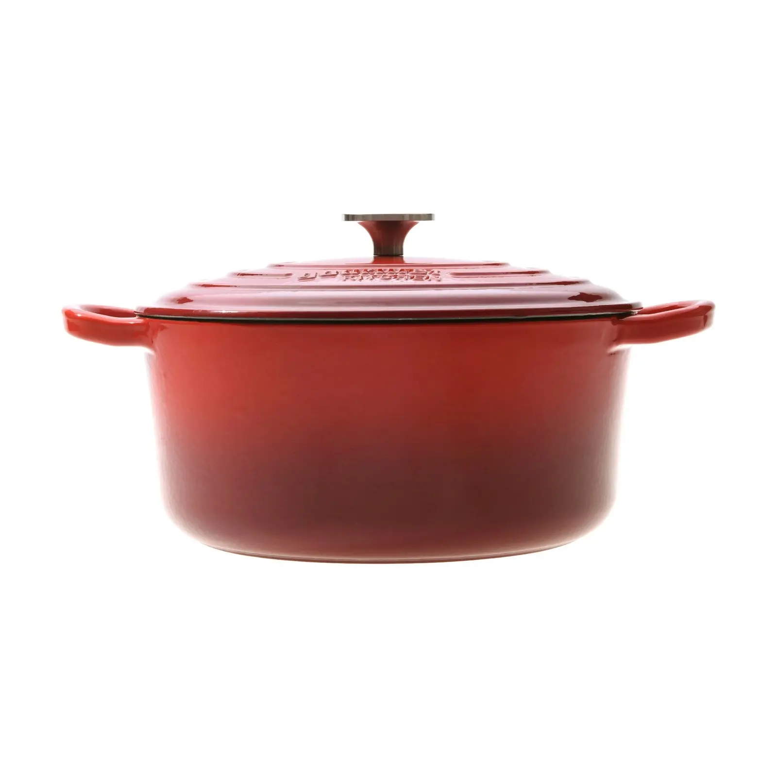 Gourmet Kitchen Cast Iron Casserole 28 cm Black Cherry Red