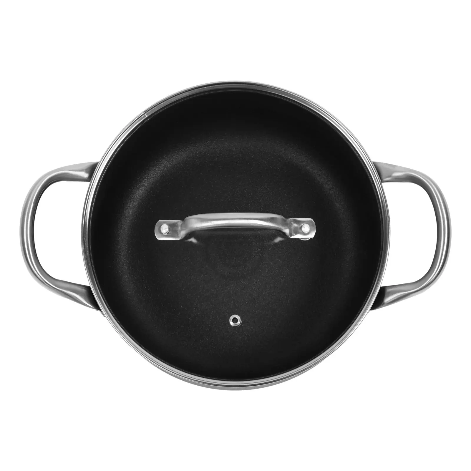 Gourmet Kitchen Meteore Non-Stick Casserole with Flat Lid 24cm