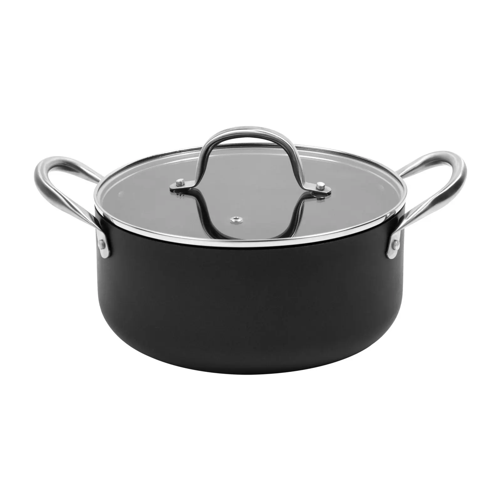 Gourmet Kitchen Meteore Non-Stick Casserole with Flat Lid 24cm