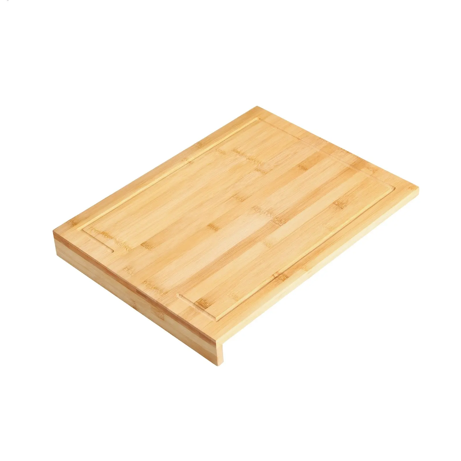 Gourmet Kitchen Bamboo Cutting Board with Counter Edge Natural Brown 45x35x5cm