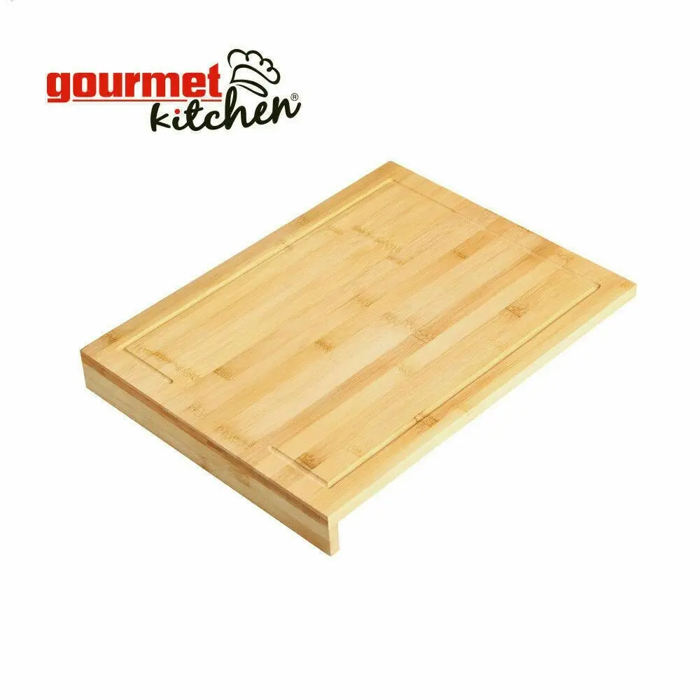 Gourmet Kitchen Bamboo Cutting Board with Counter Edge Natural Brown 45x35x5cm