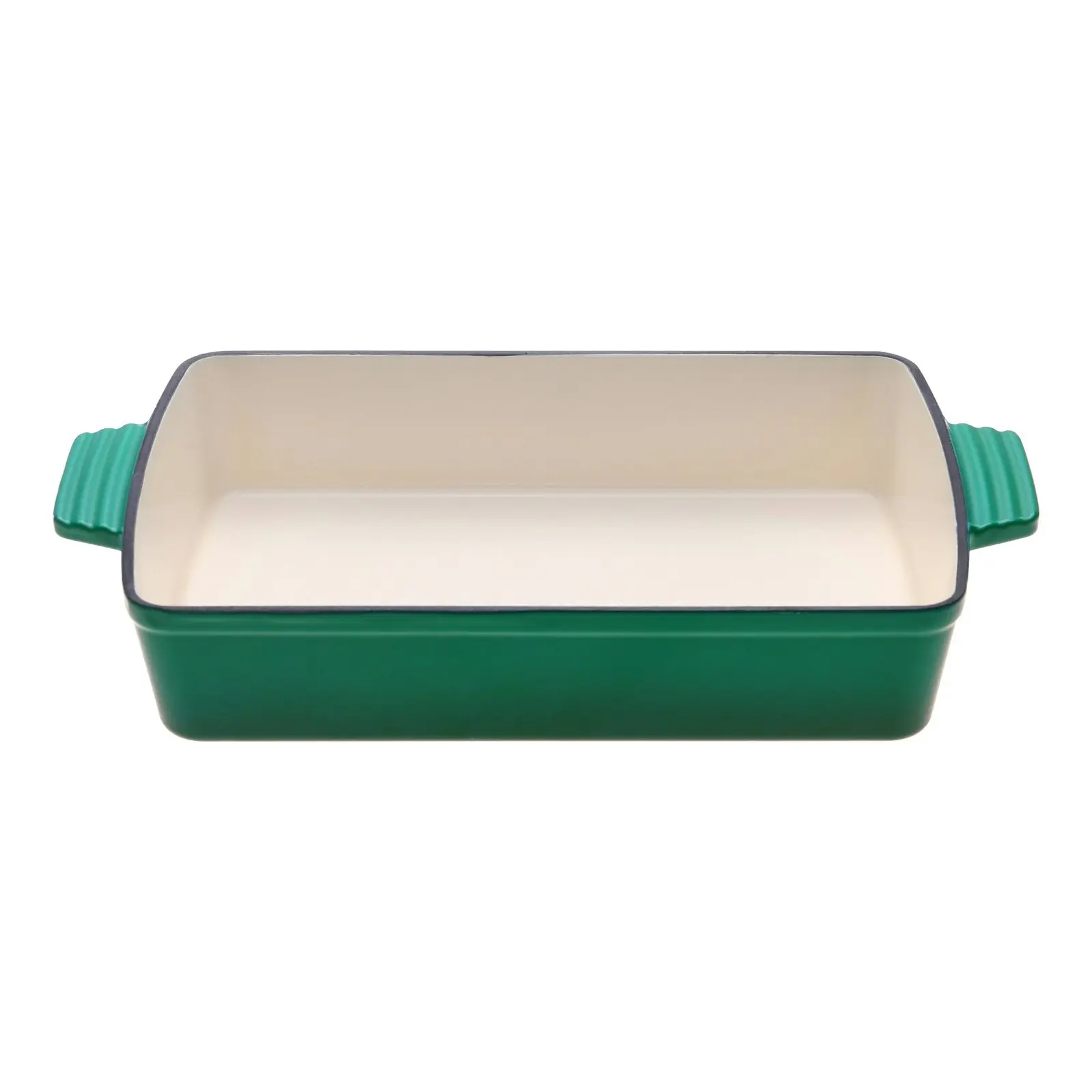 Gourmet Kitchen Cast Iron Rectangular Baking Pan 33cm Eden Green