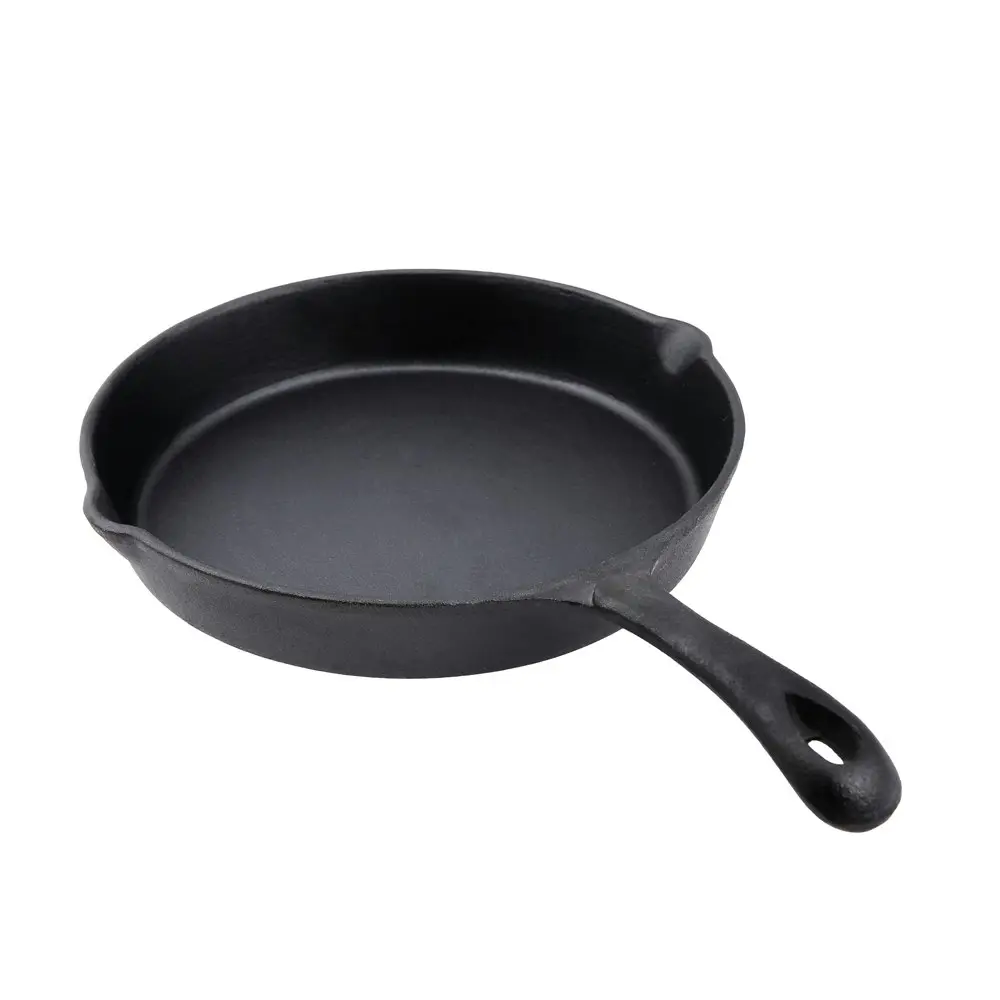 Gourmet Kitchen 26cm Cast Iron Pan with Vegetable Oil Coating  Cast Iron Skillet