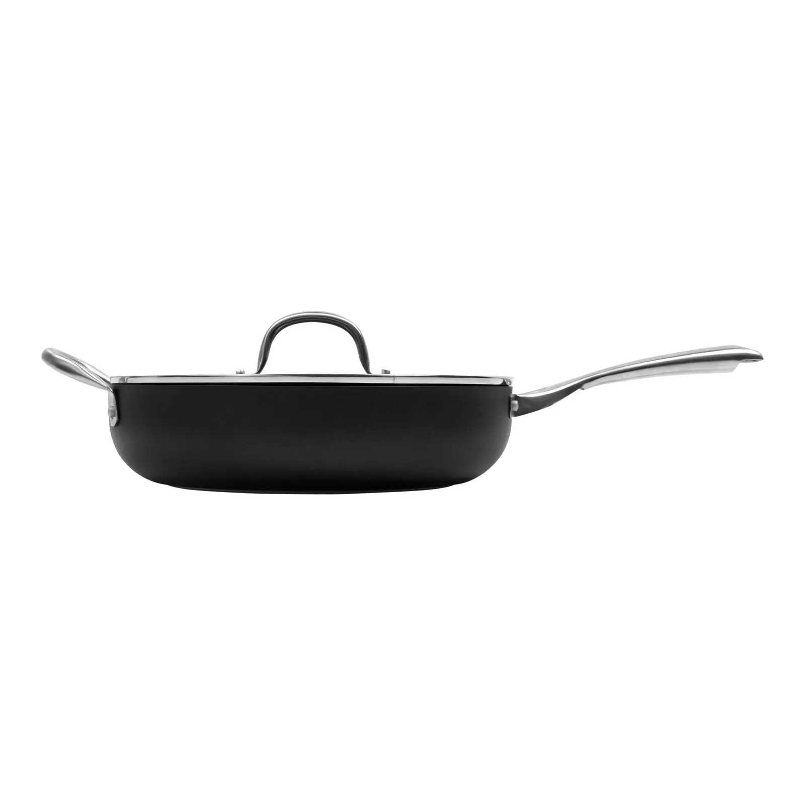 Gourmet Kitchen Meteore Non-Stick Deep Frypan with Flat Lid and Helper 30cm