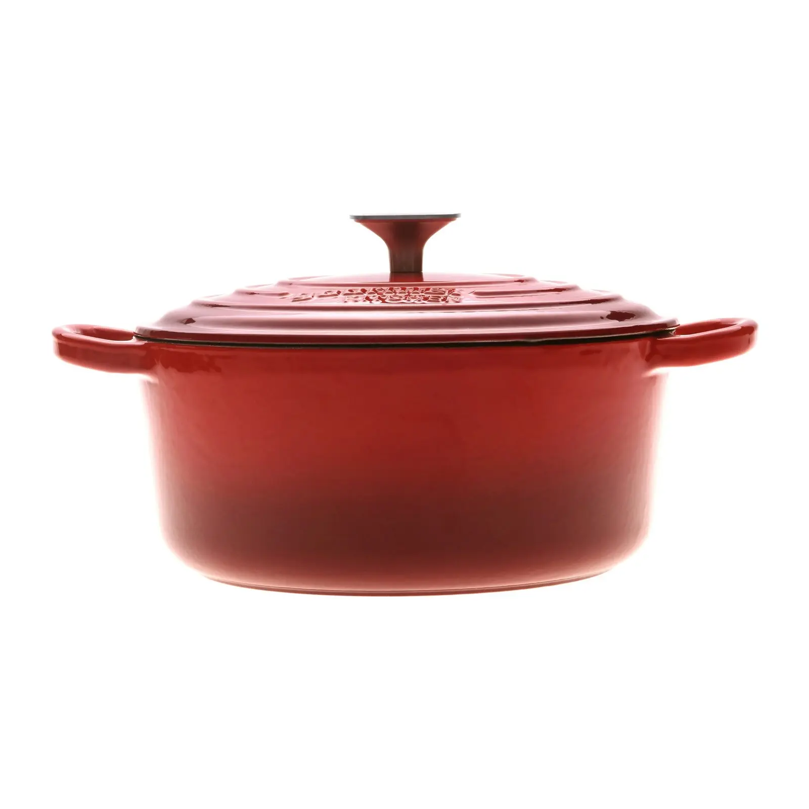 Gourmet Kitchen Cast Iron Casserole 24cm Black Cherry Red