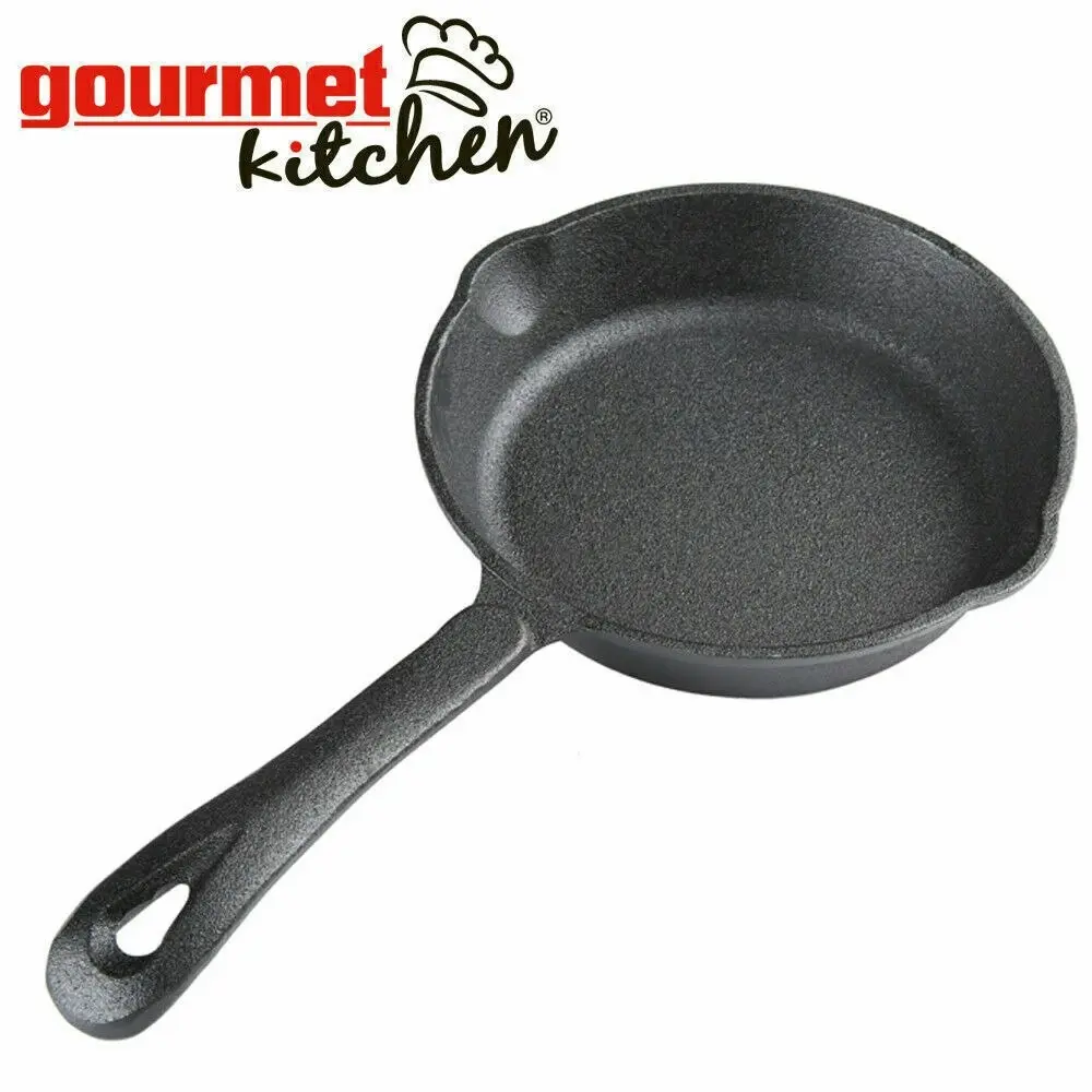 Gourmet Kitchen 17cm Cast Iron Pan with Vegetable Oil Coating  Cast Iron Skillet