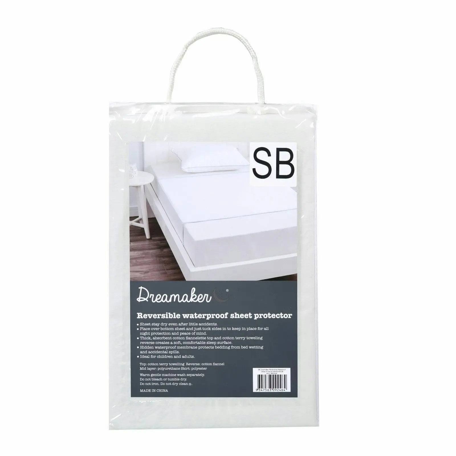 9009246 Dreamaker Waterproof Sheet Mattress Protector - Single Bed