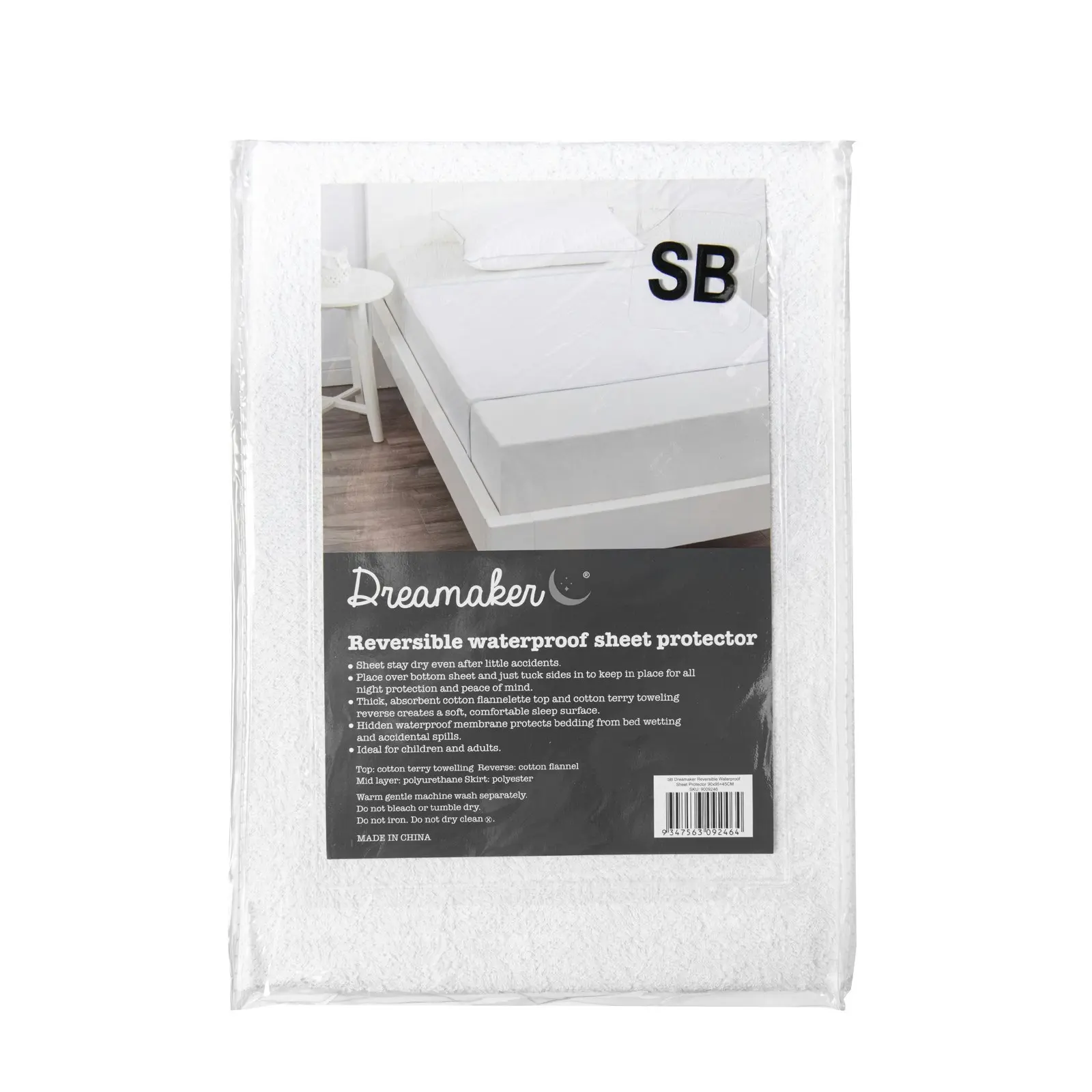 9009246 Dreamaker Waterproof Sheet Mattress Protector - Single Bed