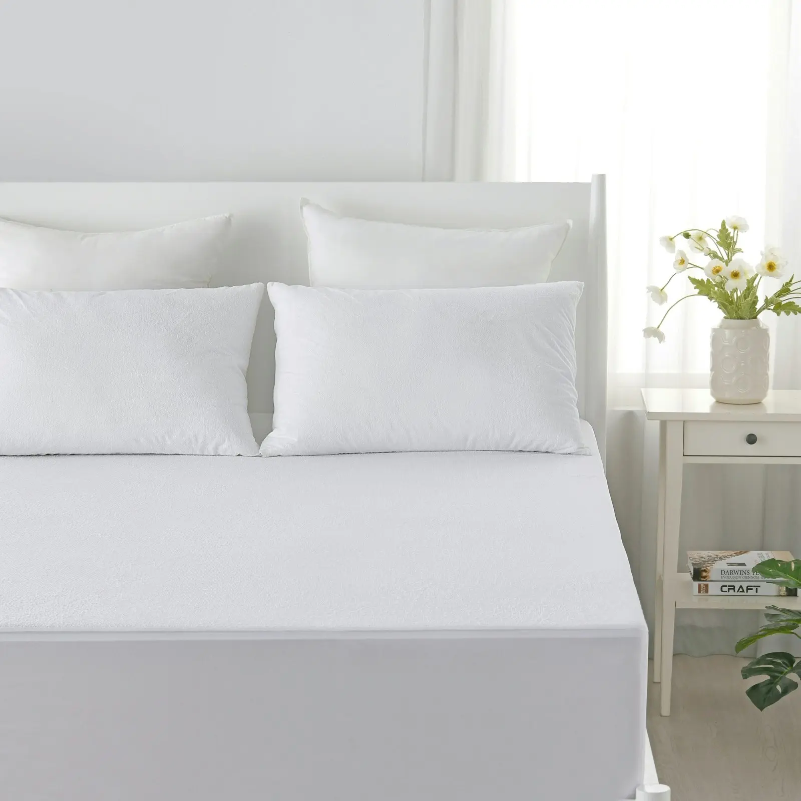 9009033 Dreamaker Cotton Terry Towelling Waterproof Mattress Protector - Single Bed