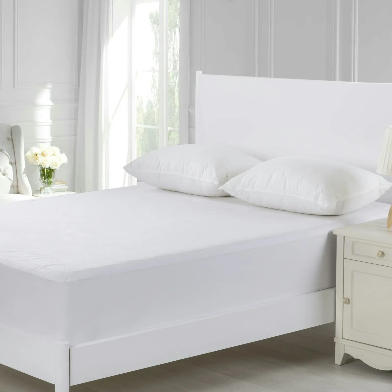 9009033 Dreamaker Cotton Terry Towelling Waterproof Mattress Protector - Single Bed