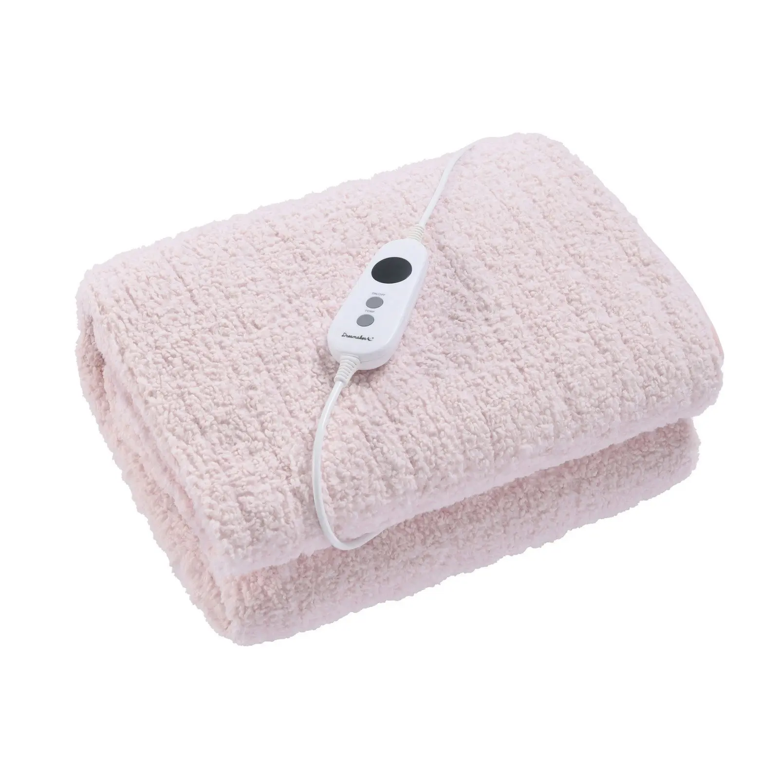 Dreamaker Teddy Fleece Heated Throw Blush Pink 160x130cm