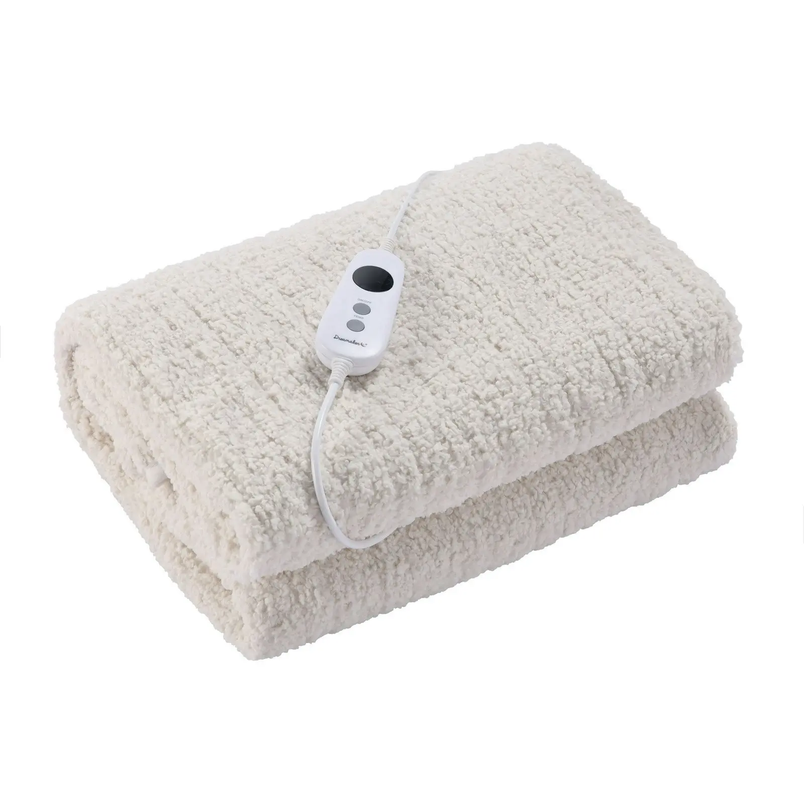 Dreamaker Teddy Fleece Heated Throw Cream 160x130cm